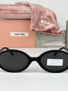 Miu Miu REGARD Men Sunglasses Black Grey MU04ZS 1AB5S0 NEW AUTHENTIC